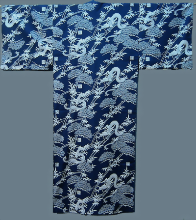 Bild von Kimono "Drachen blau"