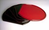 Bild von Lacktablett „Halbmond“, schwarz-rot, 36x32 cm