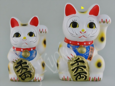 Bild von Glückskatze <Manekineko>, Keramik, bemalt